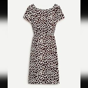 J. Crew Women's V-back Dress in giraffe Printed bi-Stretch Cotton, Size 0